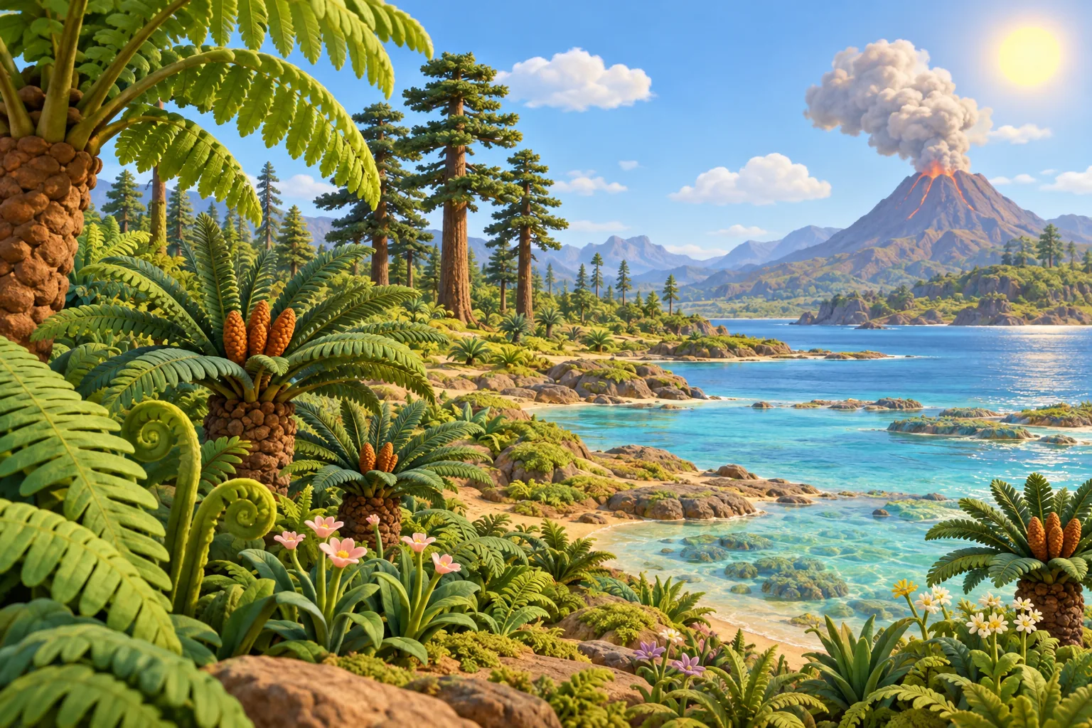 恐龙时代的地球：温暖的森林、蕨类植物、火山和大海