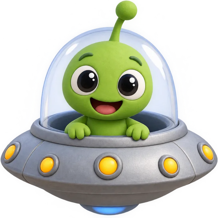 坐飞碟的小外星人
